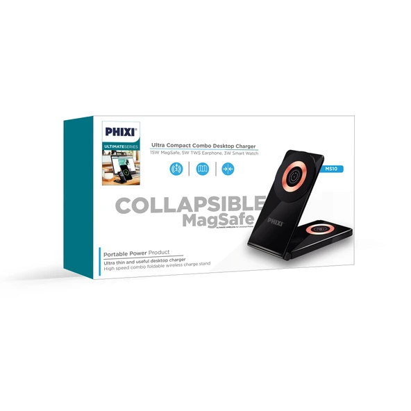 PHİXİ MS10 3 IN 1 MAGNETIC WIRELESS STANDLI ŞARJ SETİ - 3