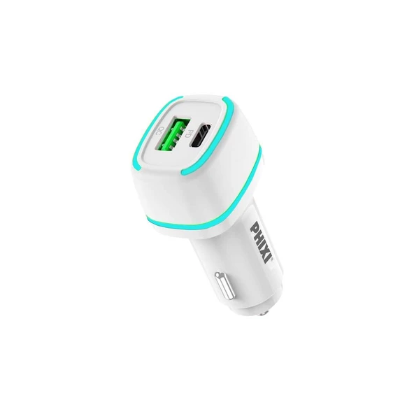 Phixi Force QCC4138 Çift Çıkışlı PD Destekli 38W Araç Şarj Adaptörü - 3