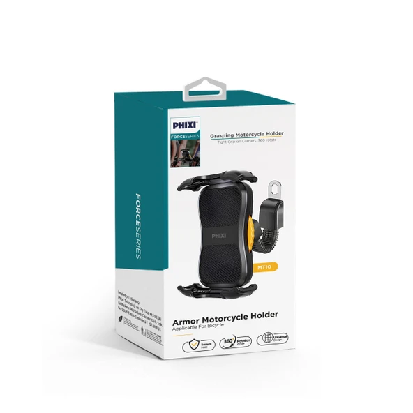 Phixi Force MT10  Dikiz Ayna Baglantili Otomatik Motosiklet ve Bisiklet Telefon Tutucu - 3