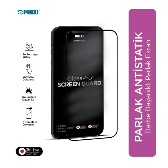 Phixi Premium Guard Parlak Cam Ekran Koruyucu – iPhone 11 Uyumlu | Antistatik, Su Tutmaz, Tam Kaplama