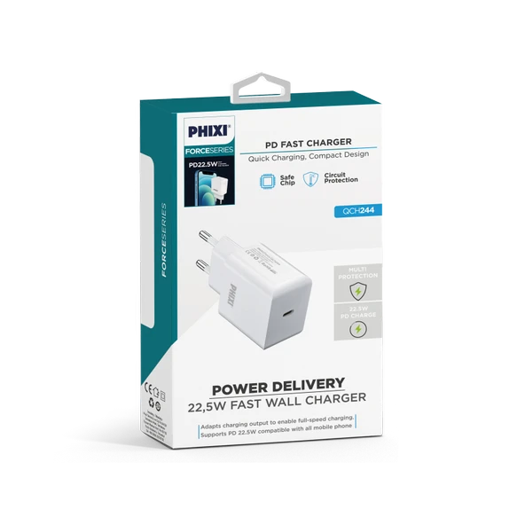 PHİXİ QCH244 FORCE AKIM KORUMALI 3.0A PD GİRİŞLİ ŞARJ ADAPTÖRÜ - 2