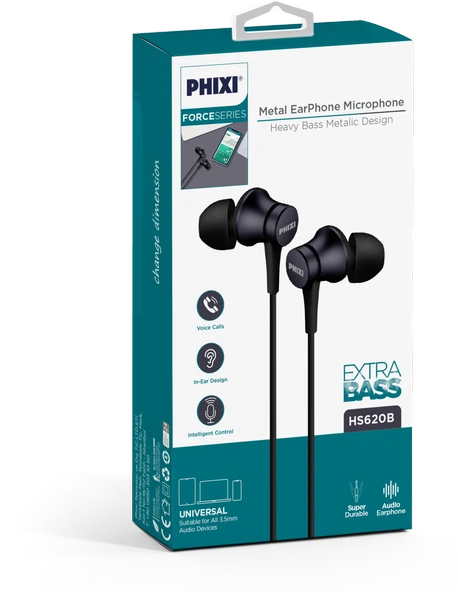 Phixi Force HS620 Metal Başlıklı Ekstra Bass Mikrofonlu Kulaklık - 2