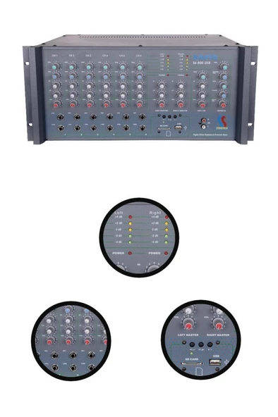 Startech Safir S6-800T USB 2x400W Hat Trafolu Stereo Küp Anfi Power Mixer - 2