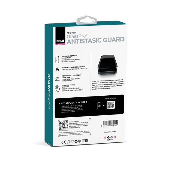 Phixi Premium Guard Parlak Cam Ekran Koruyucu – Samsung S25 Ultra Uyumlu | Antistatik, Su Tutmaz, Tam Kaplama - 9