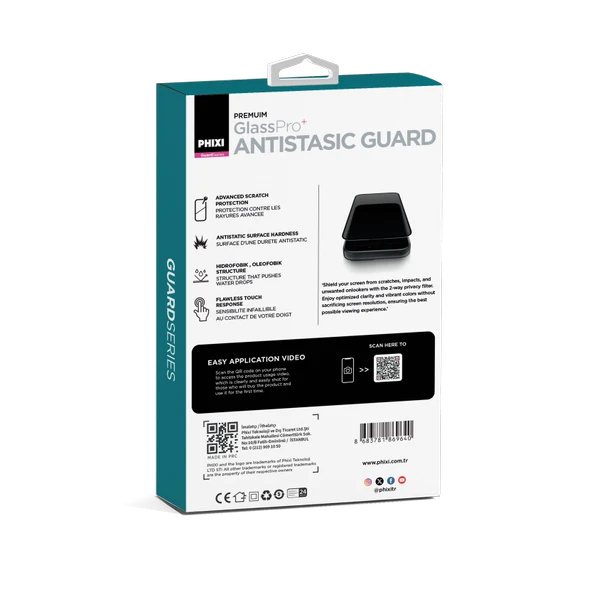 Phixi Premium Guard Parlak Cam Ekran Koruyucu –Xiaomi 13T Pro Uyumlu | Antistatik, Su Tutmaz, Tam Kaplama - 9