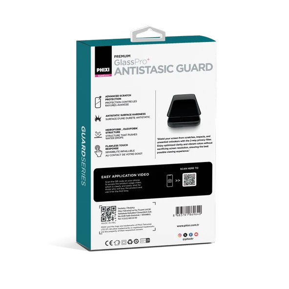 Phixi Premium Guard Parlak Cam Ekran Koruyucu – iPhone 16 Pro Uyumlu | Antistatik, Su Tutmaz, Tam Kaplama - 9