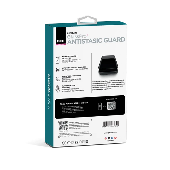 Phixi Premium Guard Parlak Cam Ekran Koruyucu – iPhone 15 Pro Max Uyumlu | Antistatik, Su Tutmaz, Tam Kaplama - 9