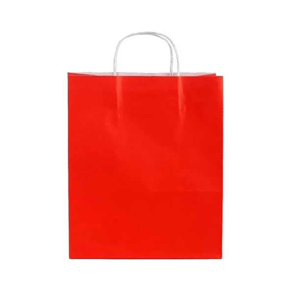 Kırmızı Kraft Çanta Büyük Boy 31x12x41 cm 25 Adet - 2