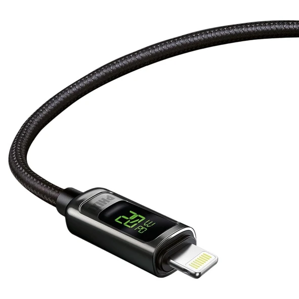 Phixi Ultimate UPD4160L 20W LCD Ekranlı Hasır Örgü ve Güçlendirilmiş Metal Başlıklı Type-C to Lightning Hızlı Şarj ve Data Kablo - 2