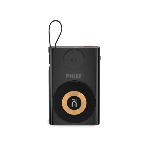 Phixi Ultimate PW2250 10000mAh 22.5W Kendinden Kablolu MagSafe Powerbank + Watch + Stand - Kablosuz  Şarj Cihazı - 1 PD  1 USB Port - Dijital Ekran - Taşınabilir Şarj Cihazı - 4