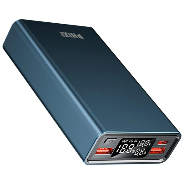 Phixi Ultimate UP65 15000mAh 100W Süper Hızlı Şarj Cihazı  - Laptop Şarj Edebilir Powerbank - 2 USB 2 PD Port - Dijital Ekran - Taşınabilir Şarj Cihazı - 5