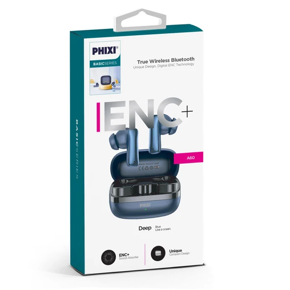 Phixi Basic A60 ENC USB-C Hızlı Şarj Destekli Bluetooth Kulaklık - 6