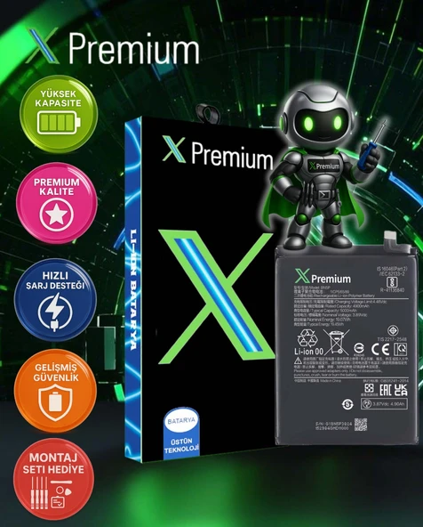 Xpremium Xiaomi Redmi Note 13 5G (BN5P) Batarya – 5000 mAh Süper Yüksek Kapasiteli Güçlendirilmiş Pil - 1
