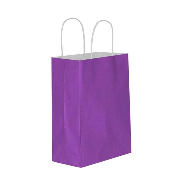 Lila Kraft Çanta Küçük Boy 18x8x24 cm 25 Adet - Resim 3