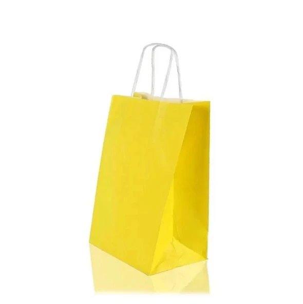 Sarı Kraft Çanta Orta Boy 25x12x31 cm 25 Adet - Resim 3