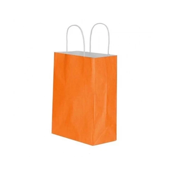 Turuncu Kraft Çanta Büyük Boy 31x12x41 cm 25 Adet - Resim 2