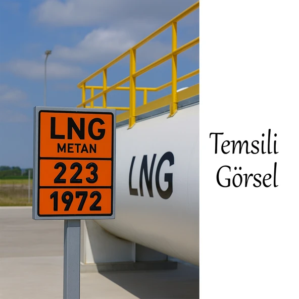 Metal 40x30 cm Levha (1 Çift) 223-1972 Metan Soğutulmuş Sıvı LNG Doğal Gaz Tehlikeli Madde Uyarısı - Resim 4
