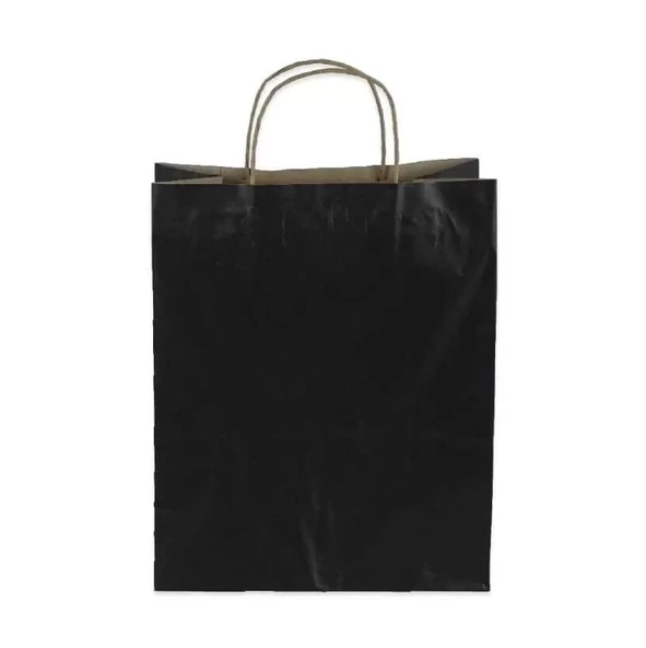 Siyah Kraft Çanta Orta Boy 25x12x31 cm 25 Adet - Resim 2