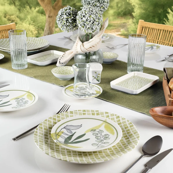 GÜRAL PORSELEN Camelia 30 Parça 6 Kişilik Kahvaltı Takımı 3555 ürün görseli 1