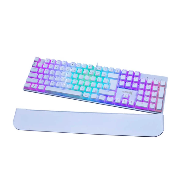 Turbox TR-MK10PD RGB (Beyaz)Makro Bilek Destekli Blue Switch Kablolu Mekanik Rainbow Gaming Klavye - 3