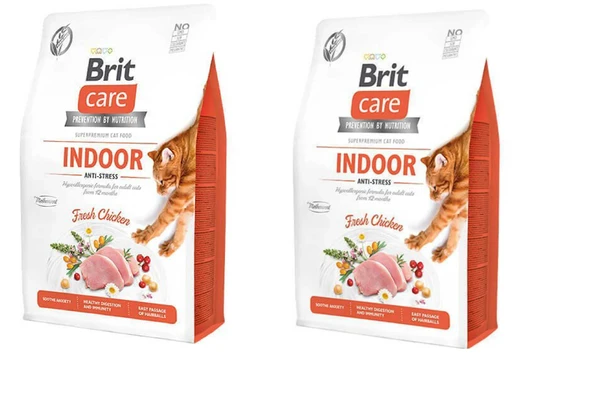 Care Indoor Stres Azaltıcı Ev Kedileri için Tahılsız Yetişkin Kedi Maması 2kg X 2 ADET - 1