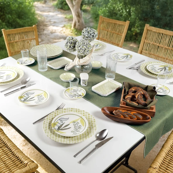 GÜRAL PORSELEN Camelia 30 Parça 6 Kişilik Kahvaltı Takımı 3555 - Resim 3