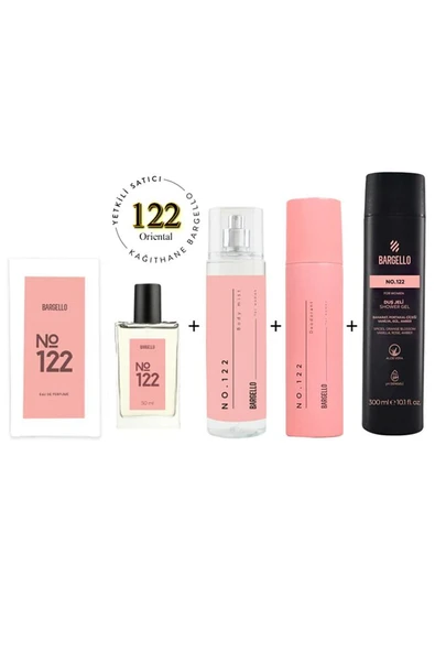122 Kadın Parfüm Set ( Parfüm - Bodymist - Deodorant - Duş Jeli ) - Mnms122setduş