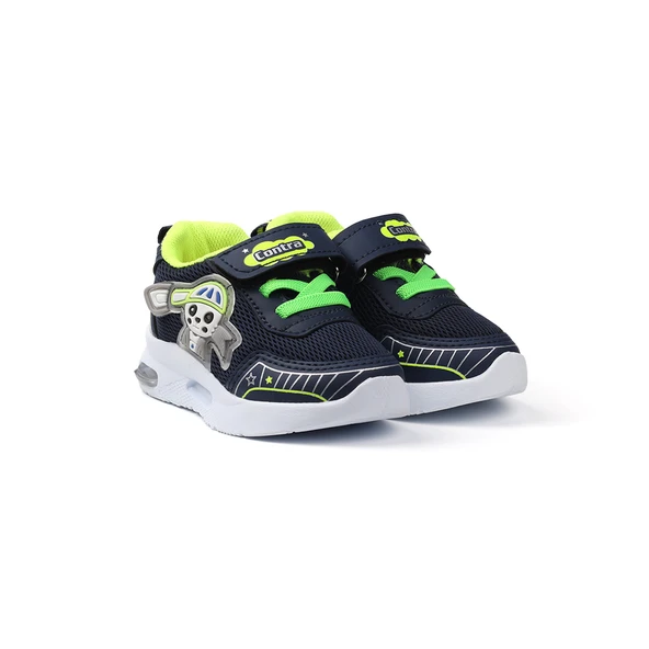 Unisex Bebe Lacivert Figürlü Işıklı Cırtlı Sneaker Günlük Spor Ayakkabı