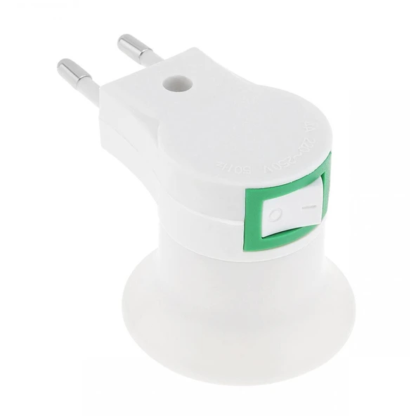 2 Adet Lamba Duyu E27 Kablolu, Ampul Duylu Fiş Lamba Duyu, E27 Priz Tipi, Anahtarlı, Şalterli Lamba Duyu, Kablosuz, - Resim 3