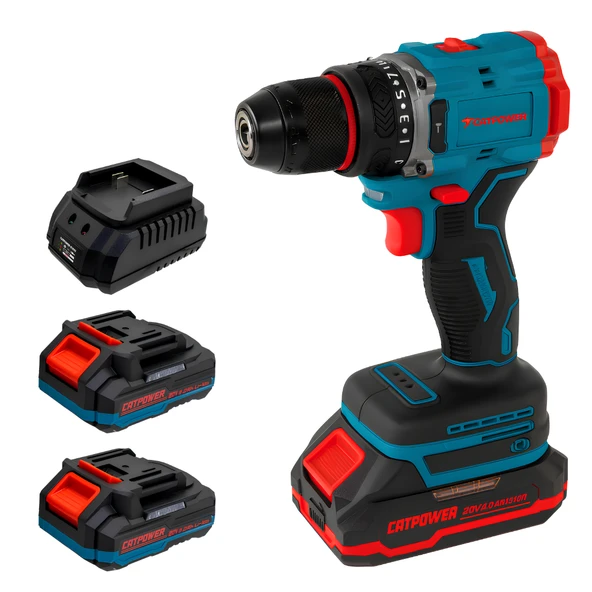 Catpower CAT1020 Akülü Kömürsüz Darbesiz Matkap Vidalama Çift Akülü Çantalı 10MM 20V 2.0AH ürün görseli