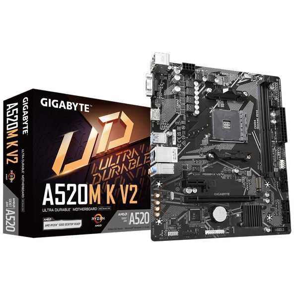 GIGABYTE A520M K V2 DDR4 5100Mhz(OC) HDMI M.2 mATX AM4 - 7