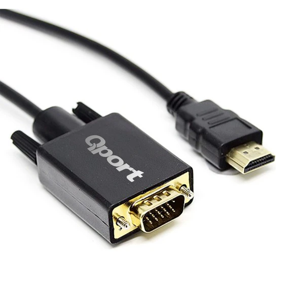 QPORT Q-HVG18 HDMI TO VGA ÇEVİRİCİ KABLO 1.8 MT - 3