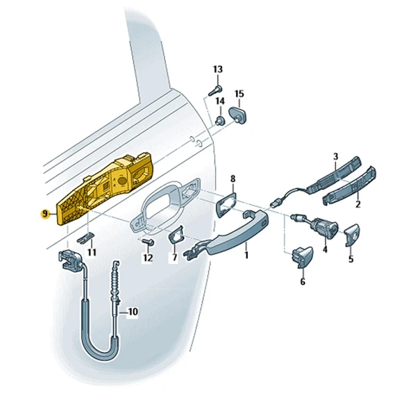 Audi A3 Sedan 2013-2016 Sol Ön Dış Kapı Kolu İç Braketi 8V0837885 - Resim 2