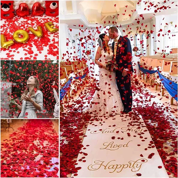 Periboia Kırmızı Renk Gül Yaprağı – 5 Paket 500 Adet - 4