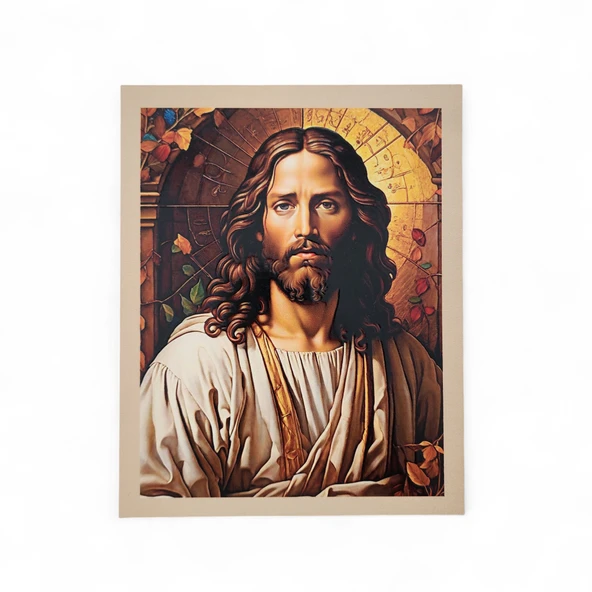 İsa Portresi Ahşap Dekor - Resim 2
