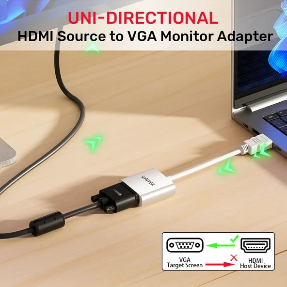 UNITEK HDMI TO VGA DÖNÜŞTÜRÜCÜ 1080P&60Hz(Y-6333C) - 5