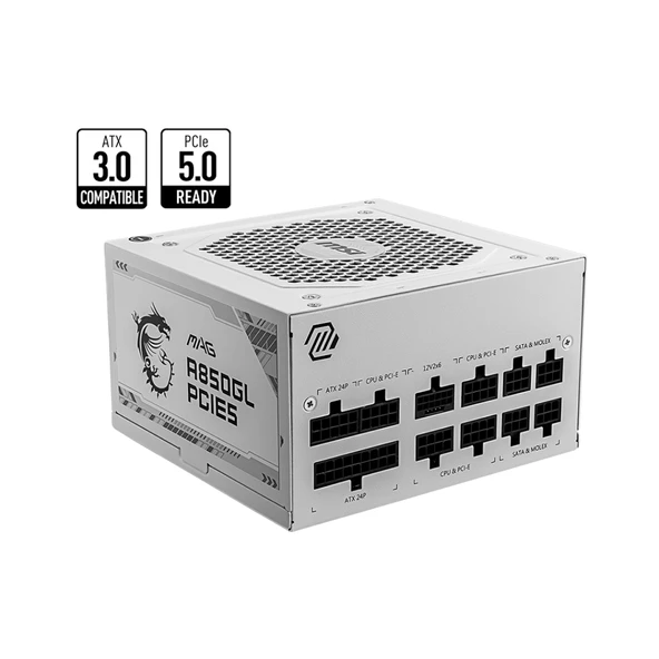 MSI MAG A850GL PCIE5 WHITE 850W 80+GOLD POWER SUPPLY - 4