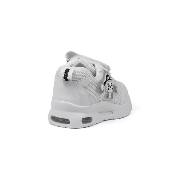 Unisex Bebe Beyaz Işıklı Figürlü Cırtlı Sneaker Günlük Spor Ayakkabı - 5