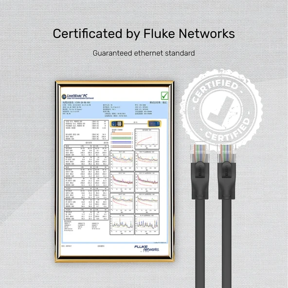 UNITEK CAT6 PATCH KABLO 20MT FLAT 1GBPS, SİYAH (C1815GBK)