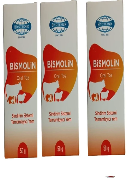 Büyükbaş Küçükbaş Hayvanların ve Atlar İçin Sindirim Sistemi Düzenleyici Bismolin 50 GR X 3 Adet ürün görseli