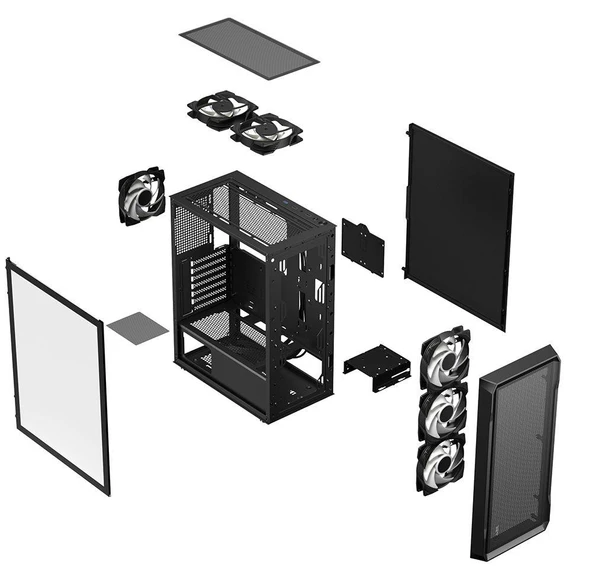 FRISBY FC-9480G 600W 80+ BRONZE 4X RGB MESH GAMING - 3