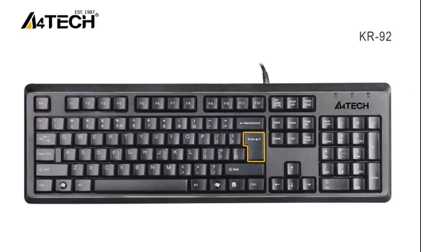 A4 TECH KR-92 Q KLAVYE USB STANDART SİYAH - 10