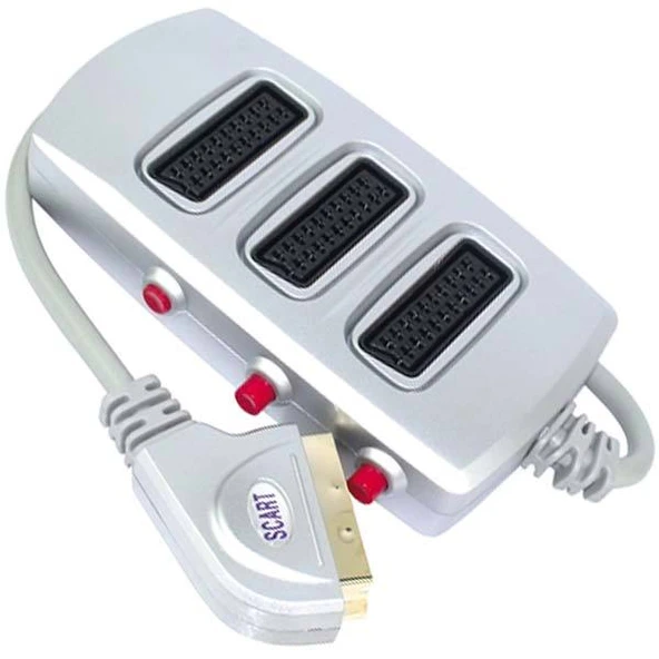 Elektromer Silver Butonlu 3'lü Scart Dağıtıcı ürün görseli 1