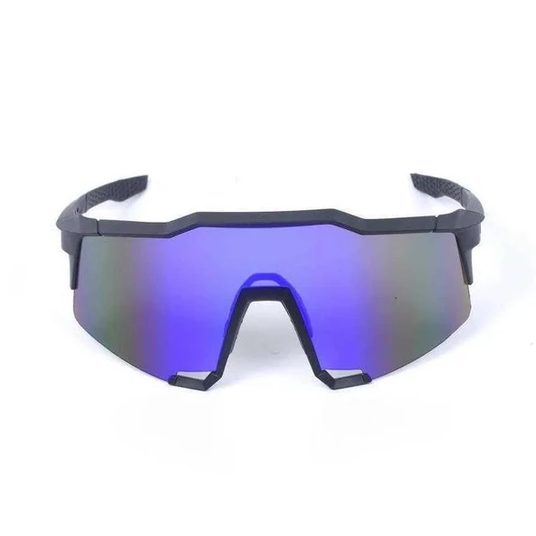 XBYC G4681 %100 Bisiklet Sürüş Gözlüğü Polarize Cam Yarı Çerçevesiz Spor Gözlüğü UV400 Lens Siyah - 2