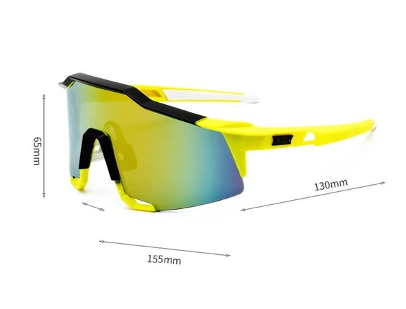 XBYC G4681 %100 Bisiklet Sürüş Gözlüğü Polarize Cam Yarı Çerçevesiz Spor Gözlüğü UV400 Lens Siyah - 3