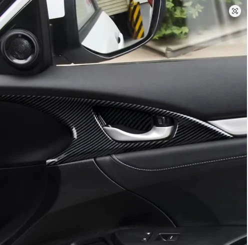 Honda Civic FC5 2016-2021 UYUMLU İç Kapı Kolu Çerçevesi Karbon Kalın Üründür - Resim 4