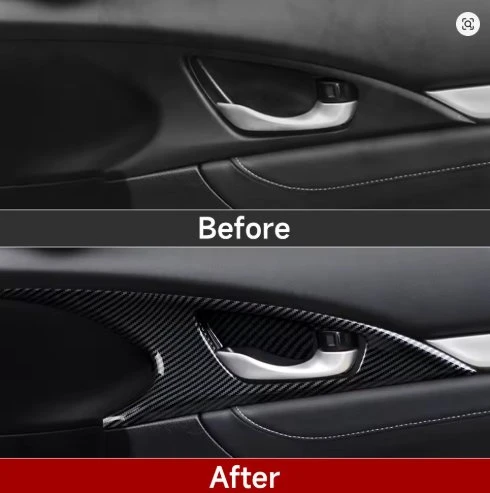 Honda Civic FC5 2016-2021 UYUMLU İç Kapı Kolu Çerçevesi Karbon Kalın Üründür - Resim 2