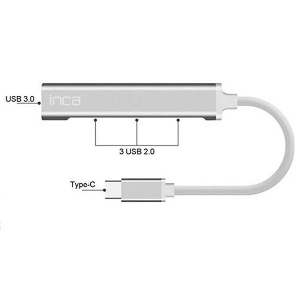 INCA IUSB-04T TYPE-C 3 X 2.0 USB ÇOKLAYICI - 2