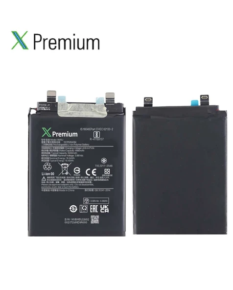 Xpremium Xiaomi Redmi 13 Pro Plus 5G (BM5U) Batarya – 5000 mAh Süper Yüksek Kapasiteli Güçlendirilmiş Pil - 3