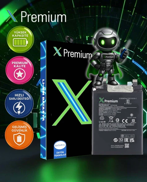 Xpremium Xiaomi Redmi 13 Pro Plus 5G (BM5U) Batarya – 5000 mAh Süper Yüksek Kapasiteli Güçlendirilmiş Pil - 1